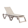 Calypso Plastic Resin Sling Chaise Lounge - Straw / Taupe
