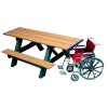 Cedar / Hunter Green - 8 Ft. ADA Rectangle Recycled Plastic Picnic Table, 365 Lbs.