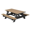 Cedar / Black - 6 Ft. Classic Rectangle Recycled Plastic Picnic Table, 211 Lbs.