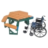 Cedar / Hunter Green- Hexagonal ADA Recycled Plastic Picnic Table with Attached Benches