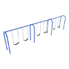 	8 Foot High Elite Arched Post Commercial Swing Set With 6 Belt Seats - 3 Bay - Quick Ship - Pacific Blue