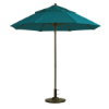 9 foot round Windmaster patio umbrella with teal marine grade fabric and commercial outdoor base