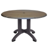 Atlanta 42 inch Woodgrain molded melamine round dining table with commercial resin pedestal base