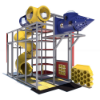 Deep Sea Climber indoor playground angled view with submarine tunnel, multi-level climber, and enclosed spiral slide