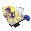 Play Nook indoor playground front view with cube climbing structure, crawl openings, and interactive play panels