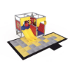 Play Fort indoor playground front view with double slide, enclosed play panels, and soft foam safety flooring for kids ages 2 to 12