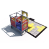 Angled view of Play Fort indoor play structure highlighting enclosed panels, crawl-through access, and multi-level play design