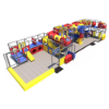 Fantasy Field indoor playground overview with large multi-level layout, tube slides, crawl tunnels, toddler play zone, and open play area