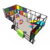 Opposite angle view of Two-Tone Tot Treasure playground with open activity area, foam blocks, interactive wall panels, and enclosed commercial play structure IP23151A