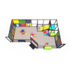 Top view of Two-Tone Tot Treasure indoor playground layout with open play zone, foam play shapes, toddler slide, and interactive panels IP23151A