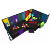 IP23151B toddler indoor playground with slide, soft foam play shapes, and colorful interactive panels in enclosed play area