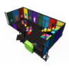 IP23151B toddler soft play area with crawl-through structure, slide, foam blocks, and interactive wall features