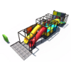 IP23152 kids indoor playground featuring dual tube slides, climbing frames, and enclosed safety structure