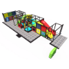 IP23152 commercial indoor play system with colorful tube slides, enclosed frames, and soft play features