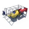 IP23115 indoor playground system with enclosed tube slide and elevated play platform structure