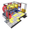 IP23154 indoor playground with tube slide, crawl tunnel, and interactive activity panels for kids