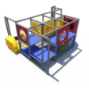 IP23154 kids indoor playground structure with multi-level platforms and enclosed crawl tube system