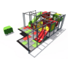 IP23157 kids indoor playground featuring enclosed tube slide, activity panels, and elevated play platforms