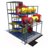 Multi-level indoor playground with spiral slide, crawl tunnels, and ball features IP23158