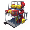 Side perspective of indoor playground with tube tunnels and interactive play panels IP23158