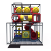 Front view indoor playground with crawl tunnel bridge and ball play elements IP23158