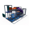 Commercial indoor playground equipment with elevated tunnel and stepping pods rear view IP23160
