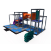 Commercial indoor playground equipment with balance stepping pads and tunnel slide top view IP23160