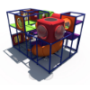 Indoor playground structure featuring cube climbers, tube slide, and interactive panels for kids IP23163