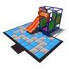 Commercial toddler indoor playground featuring double slide, interactive panels, and safety flooring IP23164