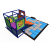 Small indoor playground structure with activity wall, crawl access, and slide for early childhood play areas IP23164