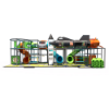 Side view of commercial indoor playground with rocket tunnel, slides, and elevated play platforms IP24103