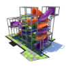 Commercial indoor playground featuring spiral tube slides and elevated play platforms for children IP24109