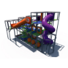Commercial indoor playground featuring spiral tube slide, elevated platforms, and obstacle play elements IP24111