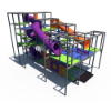 Multi-level indoor playground with enclosed tunnels, obstacle features, and climbing platforms for kids IP24111