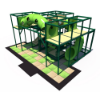 Commercial indoor playground with enclosed crawl tunnel, slide, and multi-level climbing structure IP24118