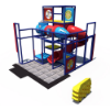 Indoor playground structure with spiral slide, overhead tunnel, and interactive play panels for children IP24119