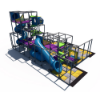 Side view indoor playground with large tube slide, crawl tunnels, and layered platforms for active children play IP24121
