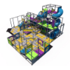 Commercial indoor playground featuring helicopter themed element, interactive panels, tunnels, and multi-level decks IP24123