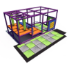 Commercial indoor playground with crawl tunnels, overhead climbers, slide, and interactive play panels for kids IP24125