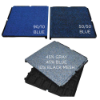 Rubber playground tiles showing EPDM color blends including blue gray and black mesh options for custom surfacing designs
