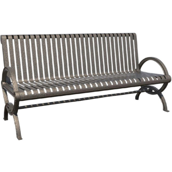 Gateway Steel Bench with Back and Aluminum Frame