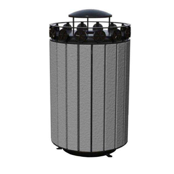Cascades 32 Gallon Recycled Plastic Trash Receptacle