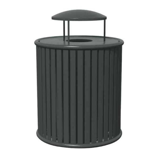 Zion 32 Gallon Powder Coated Steel Trash Receptacle
