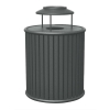 Zion 32 Gallon Powder Coated Steel Trash Receptacle