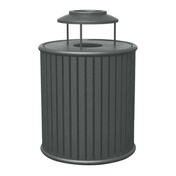 Zion 32 Gallon Powder Coated Steel Trash Receptacle