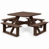 44" Square Poly Recycled Plastic Walk-In Picnic Table
